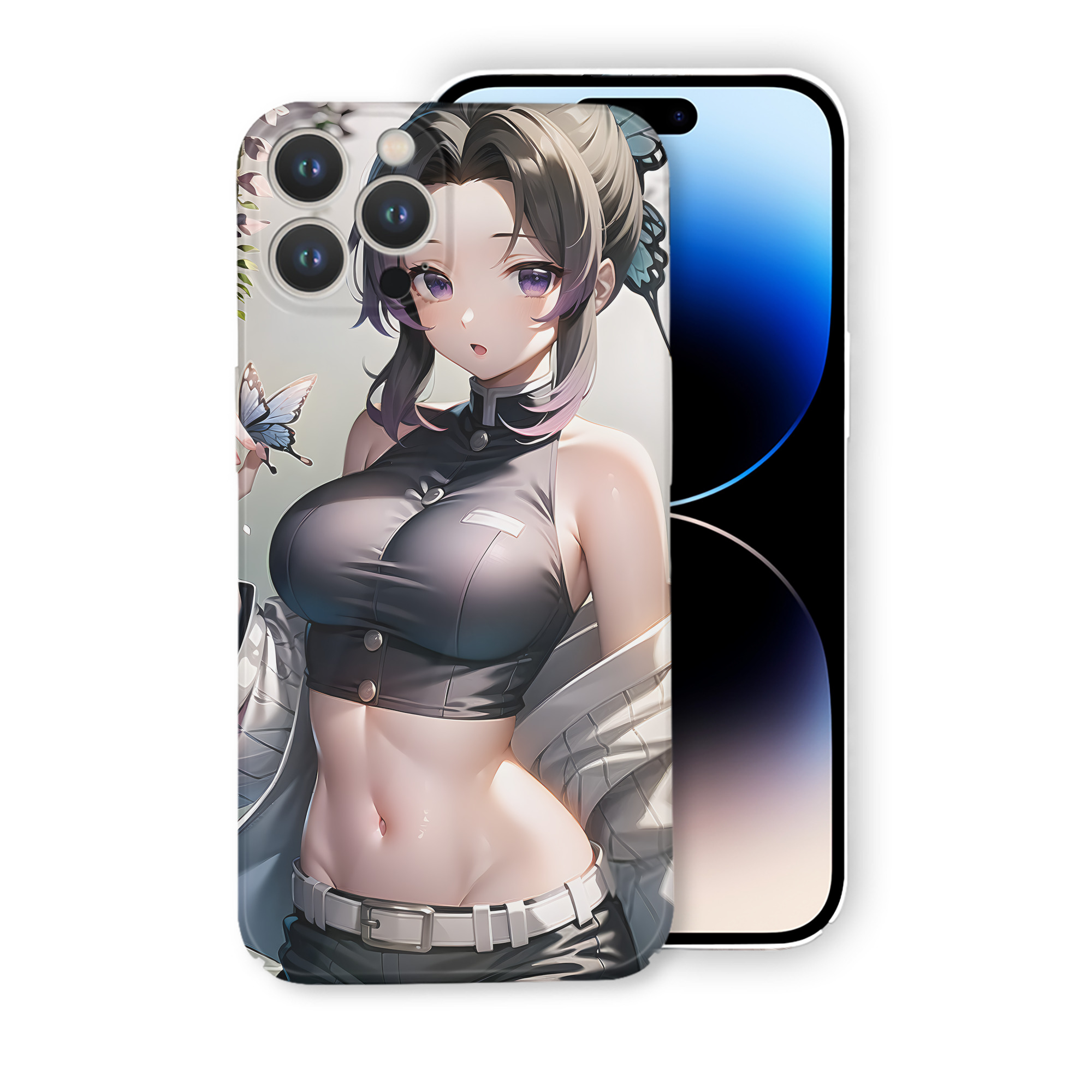 （画像用） 鬼滅の刃（きめつのやいば）蟲柱-胡蝶 しのぶ／こちょう しのぶ Kochou Shinobu 【iPhone 14シリーズ対応】ハードケース